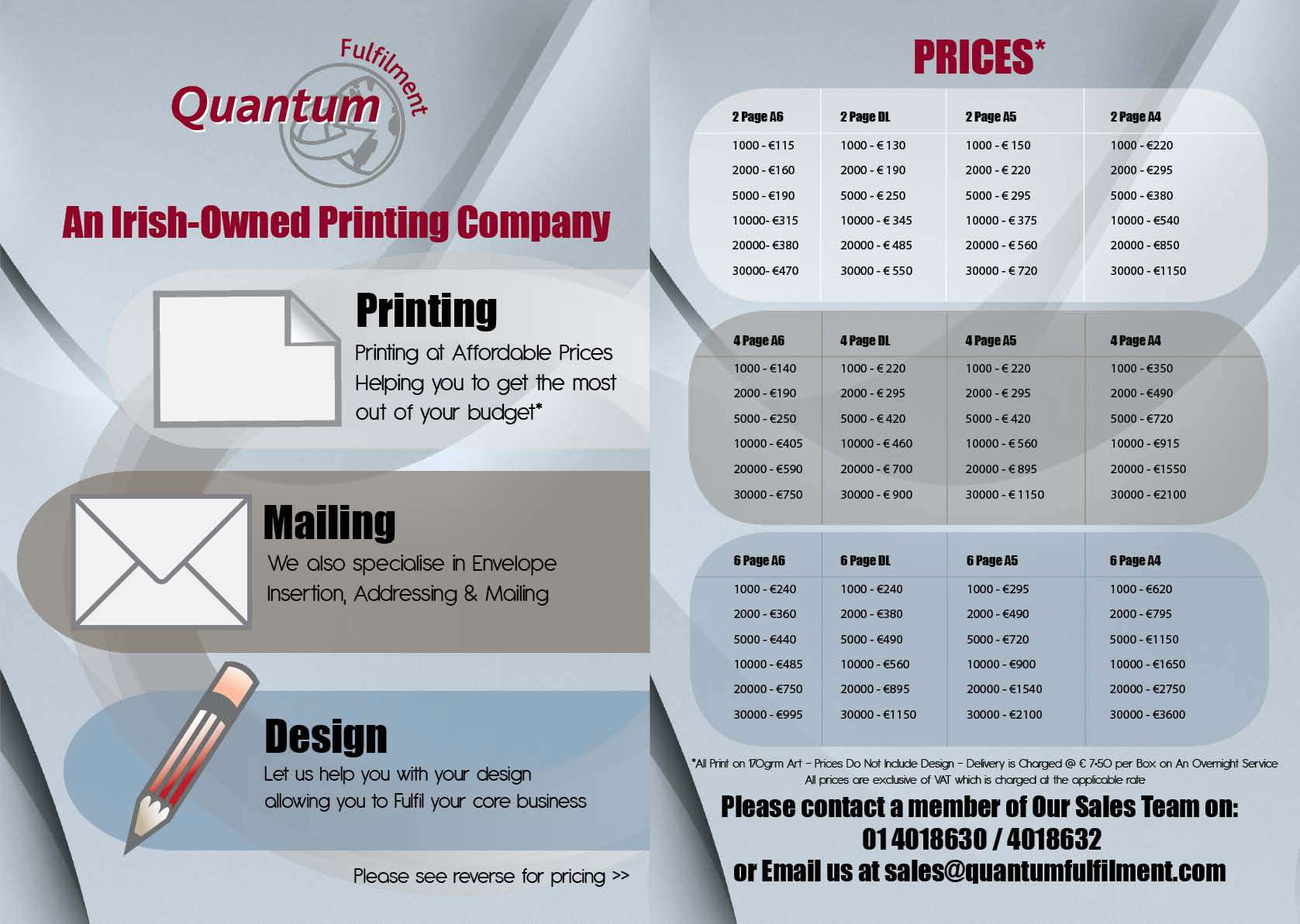 Leaflet printing services in Cork Ireland